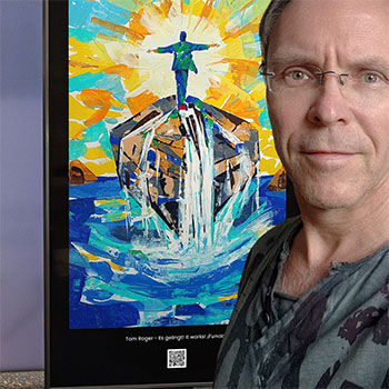 Art Basel Ausstellung Bild mit Tom Roger